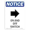 Signmission Safety Sign, OSHA Notice, 24" Height, Aluminum, On And Off Switch Sign With Symbol, Portrait OS-NS-A-1824-V-16984 - alternate 1